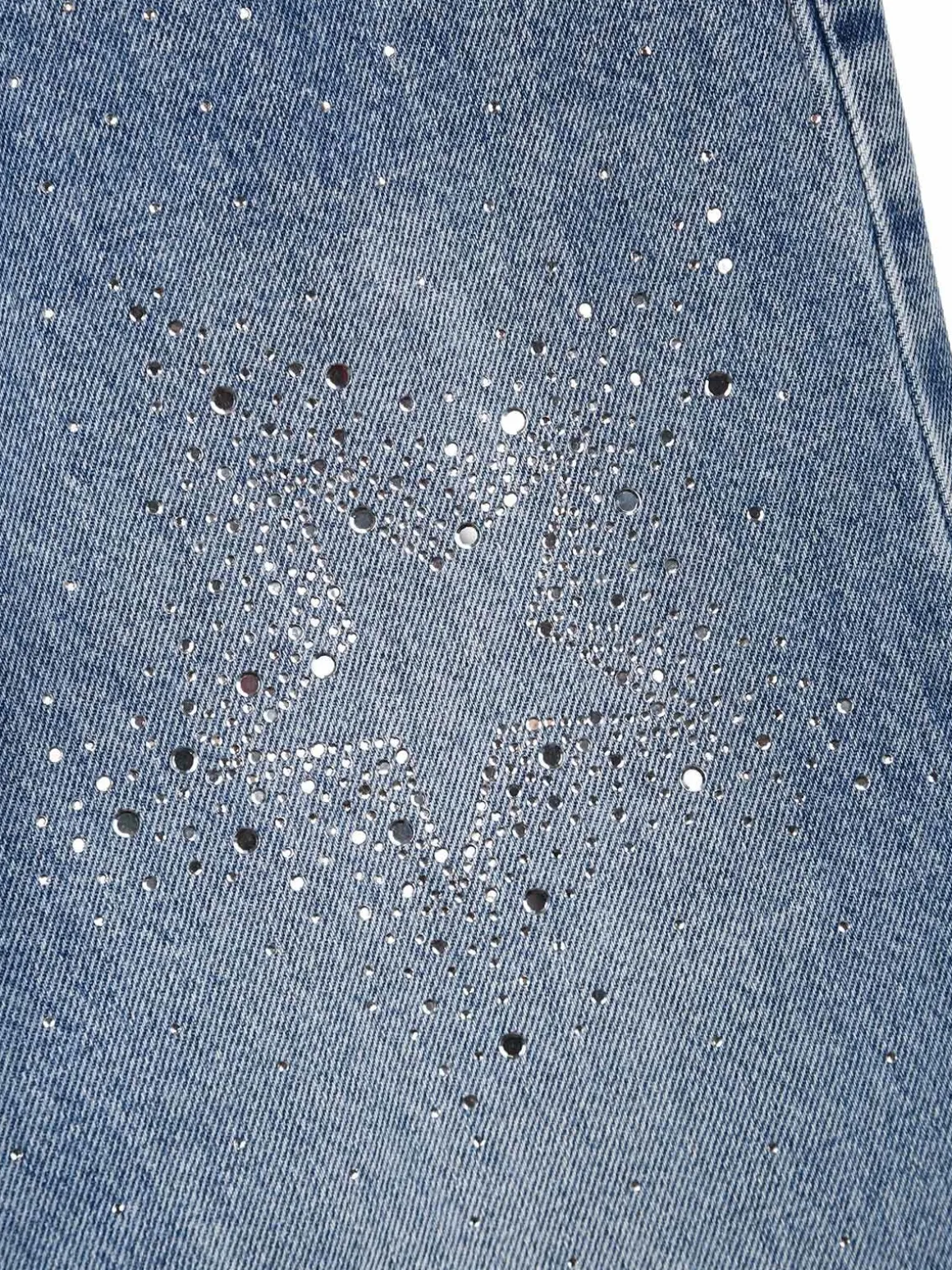 Miss Image Jeans da bambina wide leg con strass - blu