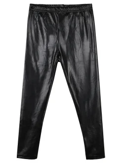 Miss Image Leggings da bambina in ecopelle