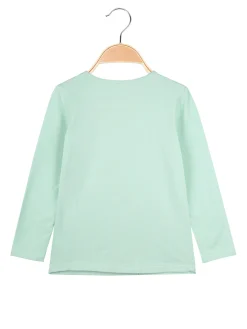 Miss Image T-shirt da bambina a maniche lunghe con strass - acqua marina