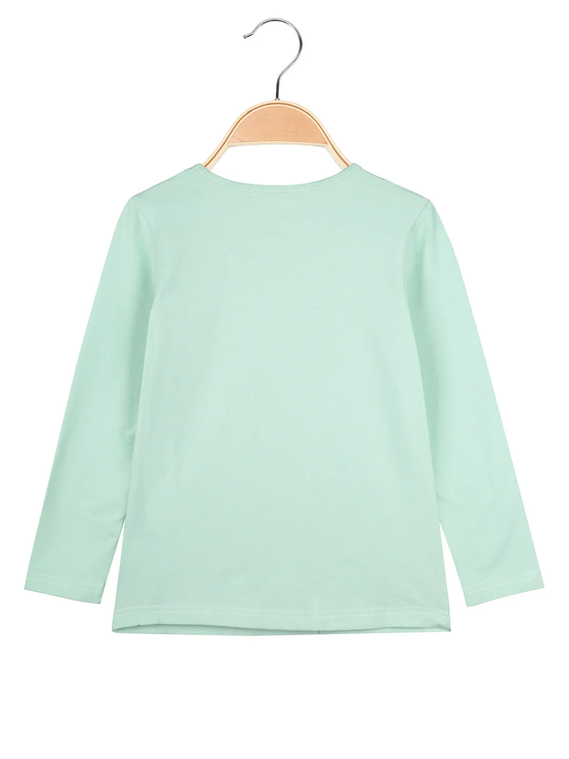 Miss Image T-shirt da bambina a maniche lunghe con strass - acqua marina