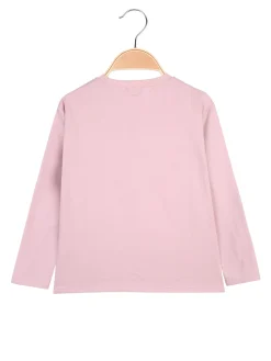 Miss Image T-shirt da bambina a maniche lunghe con stampa - rosa