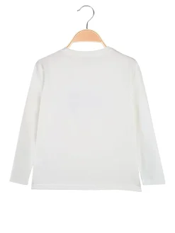 Miss Image T-shirt da bambina a maniche lunghe con stampa - bianco