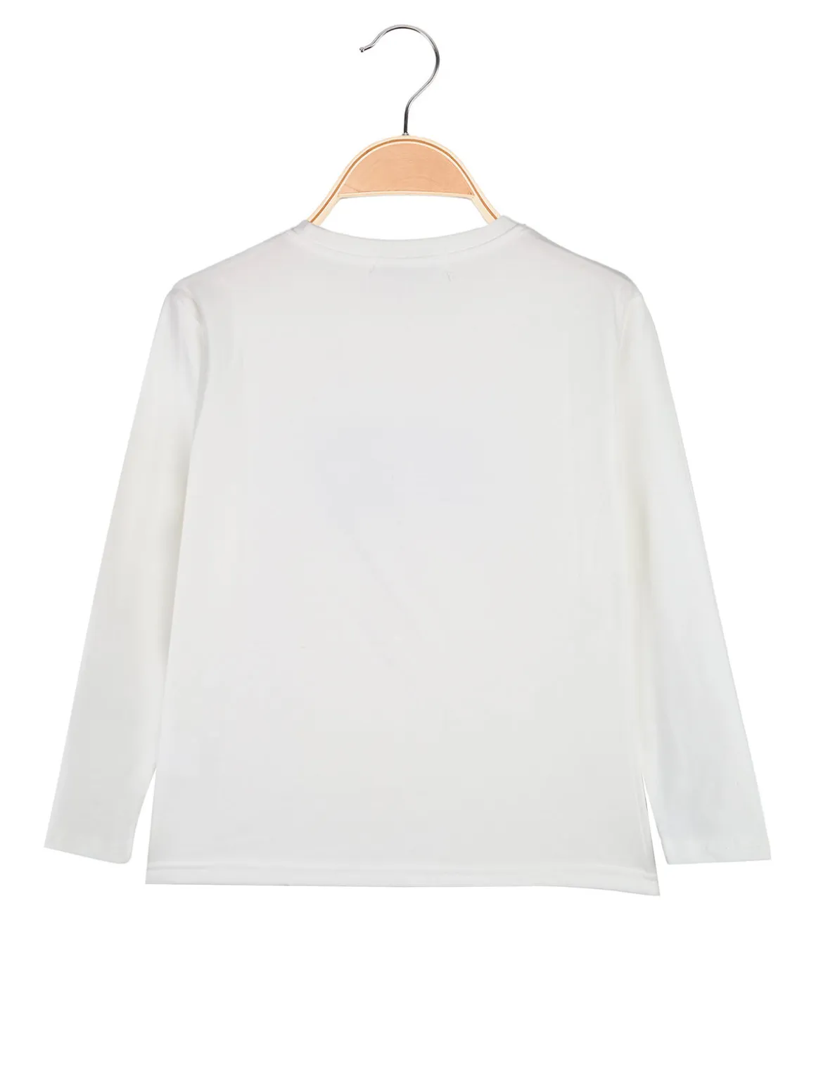 Miss Image T-shirt da bambina a maniche lunghe con stampa - bianco