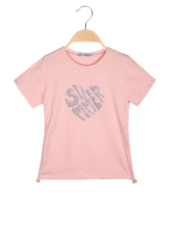 Miss Image T-shirt da bambina con strass e scritta glitter