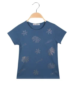 Miss Image T-shirt da bambina con fiori di strass