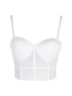 Miss Kimery Top corsetto donna con coppe imbottite - bianco
