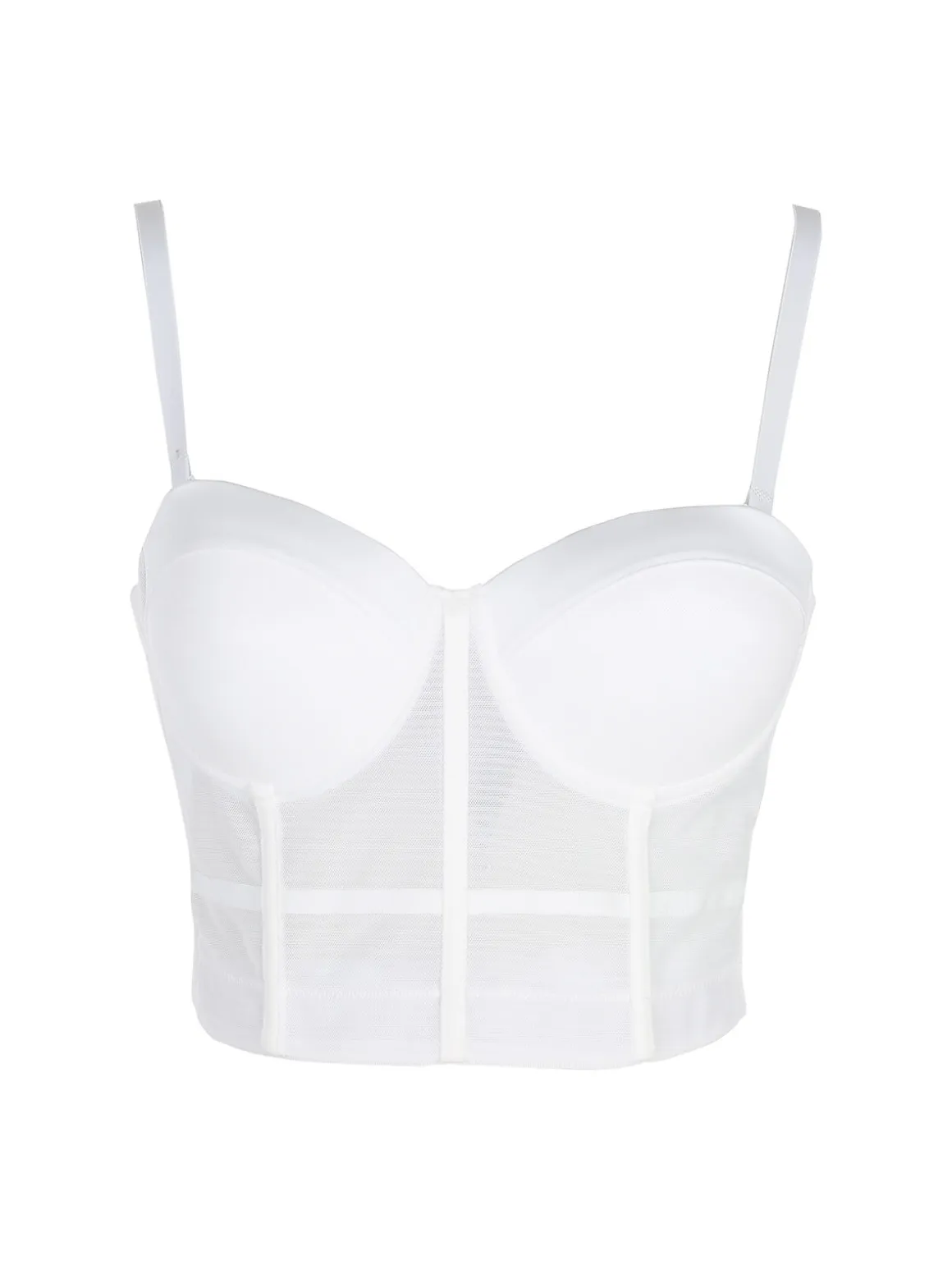 Miss Kimery Top corsetto donna con coppe imbottite - bianco