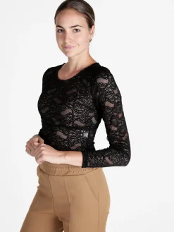 Miss Kimery Top donna in pizzo a maniche lunghe
