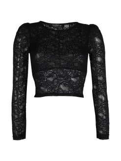 Miss Kimery Top donna in pizzo a maniche lunghe