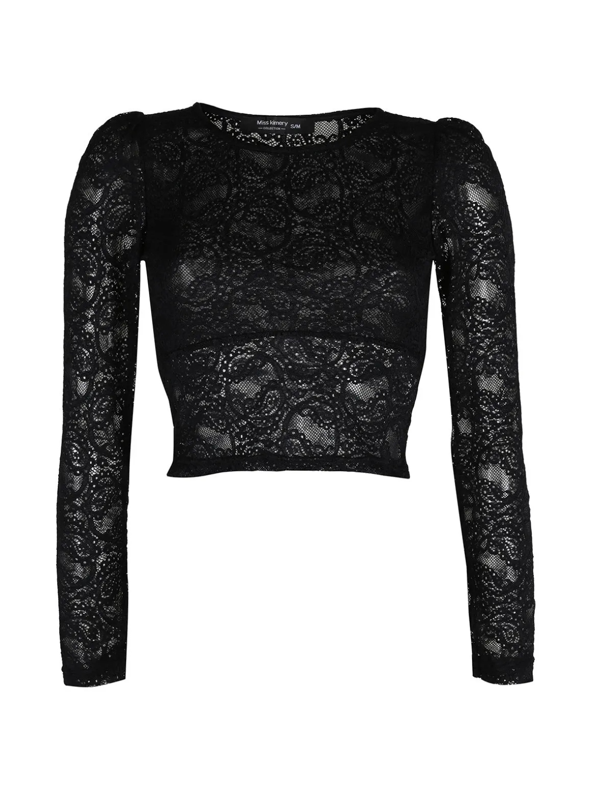 Miss Kimery Top donna in pizzo a maniche lunghe