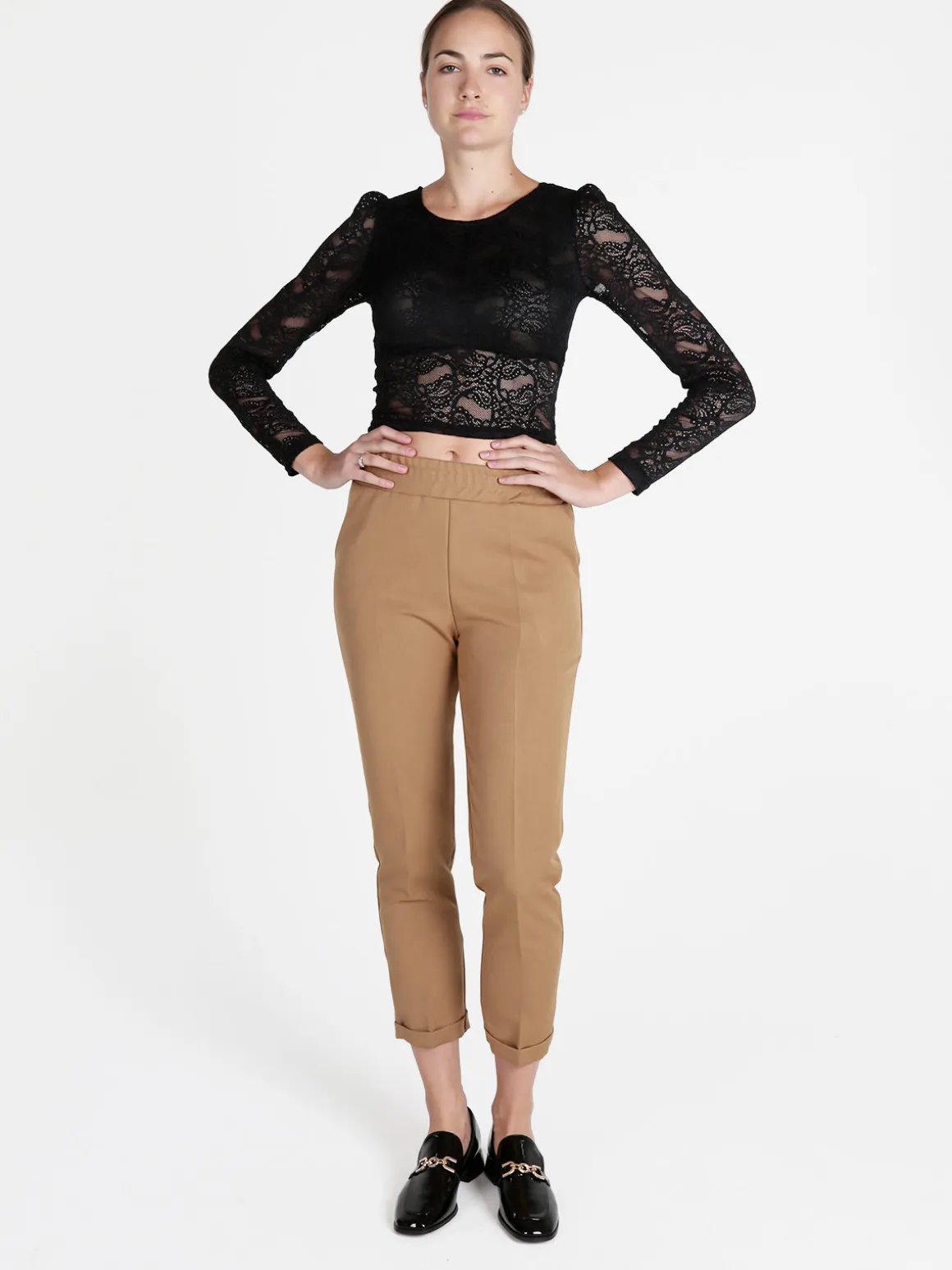 Miss Kimery Top donna in pizzo a maniche lunghe