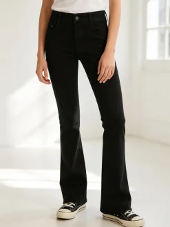 Miss Natalie Pantaloni jeans donna push-up a zampa - nero