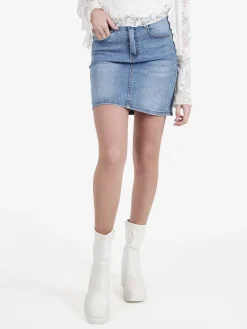 Miss Sister Gonna in jeans da donna con piccole borchie