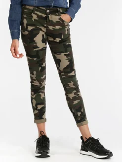 Miss Two Pantaloni donna militari slim fit