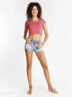 Miss Two Shorts jeans con stampa lettere