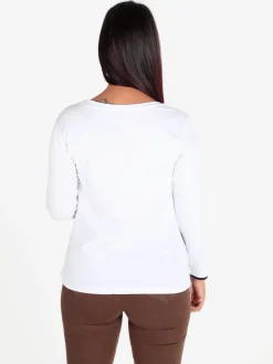 Mitica&Co. T-shirt donna a maniche lunghe in cotone
