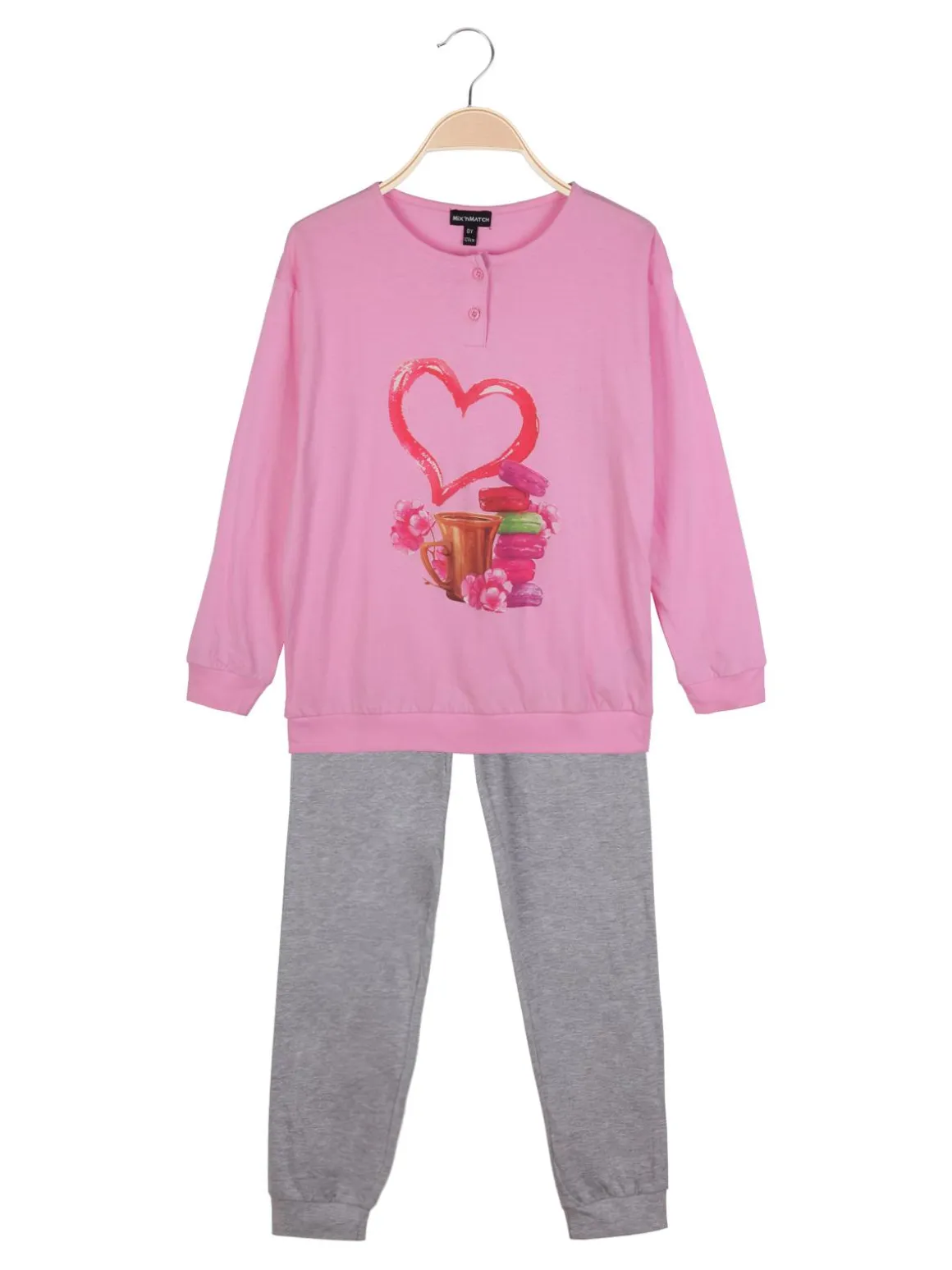 Mix'N Match Pigiama lungo in cotone bambina