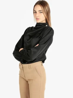 Moda Fashion Blusa in simil seta da donna