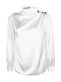 Moda Fashion Blusa in simil seta da donna