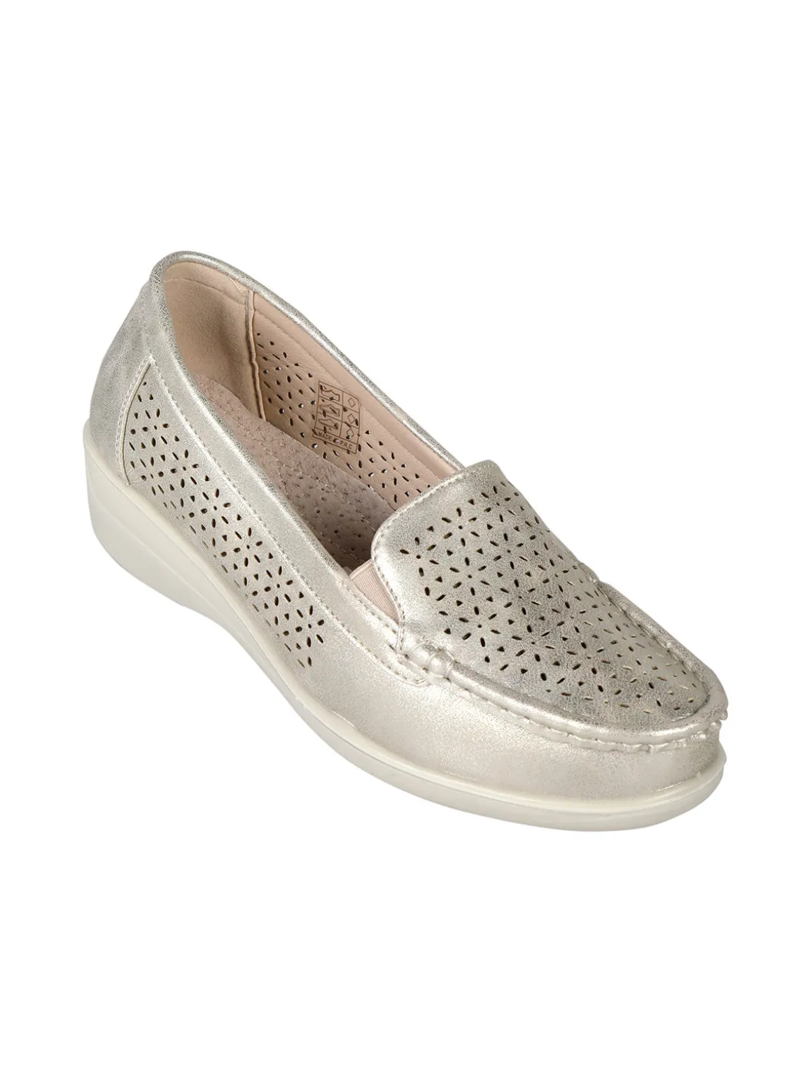 Moenia Mocassini donna comfort con zeppa