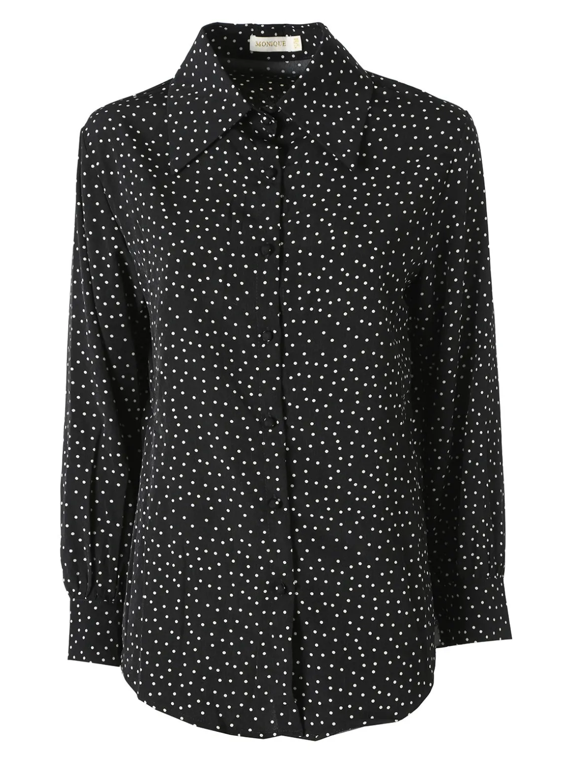 Monique Camicia donna a maniche lunghe con stampa a pois - nero