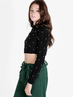 Monique Maglione cropped da donna con perle