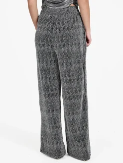 Monique Pantaloni eleganti da donna a gamba larga con strass