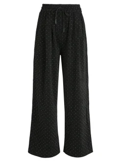 Monique Pantaloni eleganti da donna a gamba larga con strass
