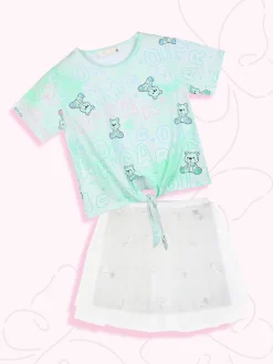 Mono Star Completo da bambina gonna in tulle + t-shirt