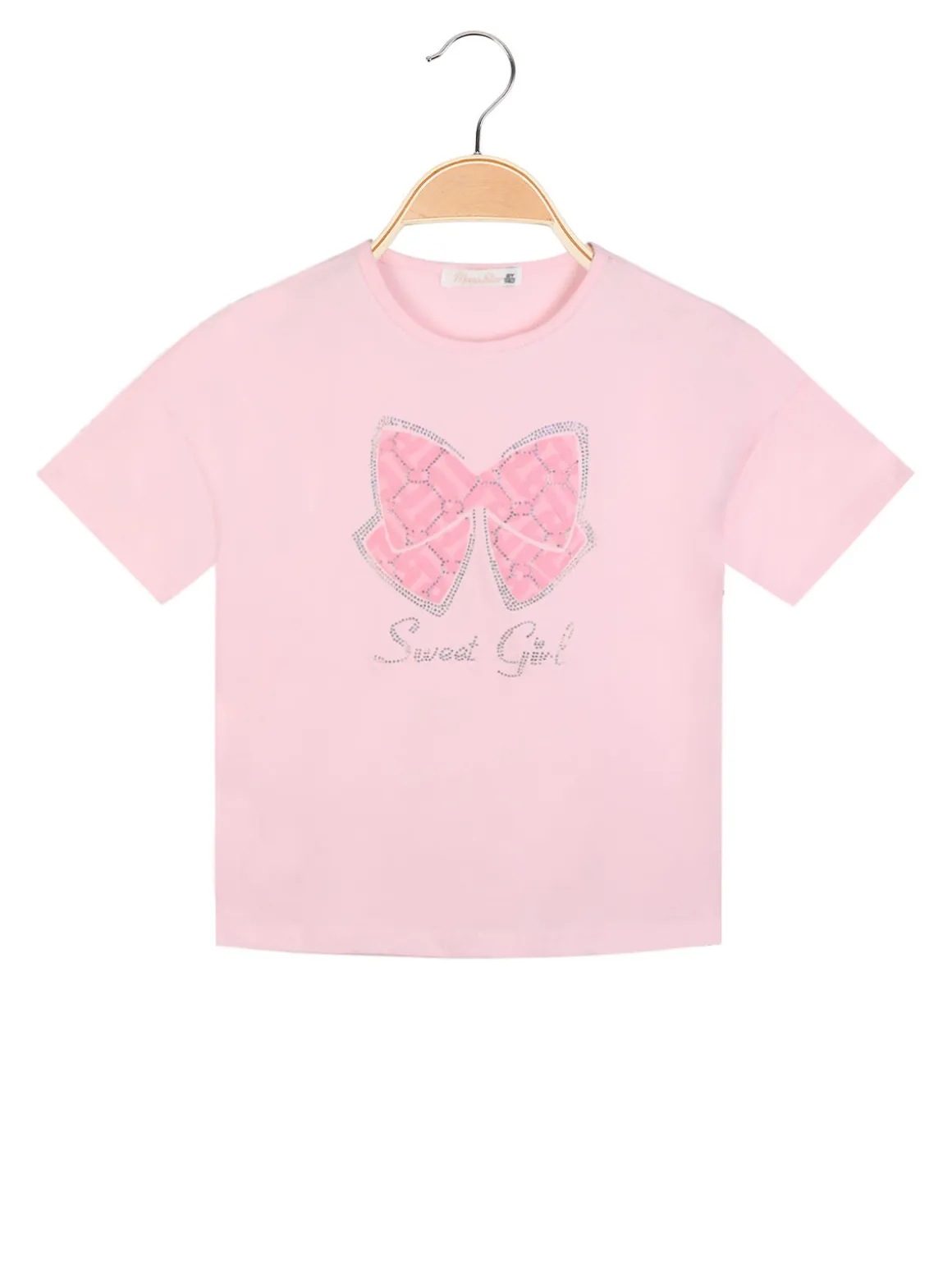 Mono Star T-shirt manica corta da bambina con strass