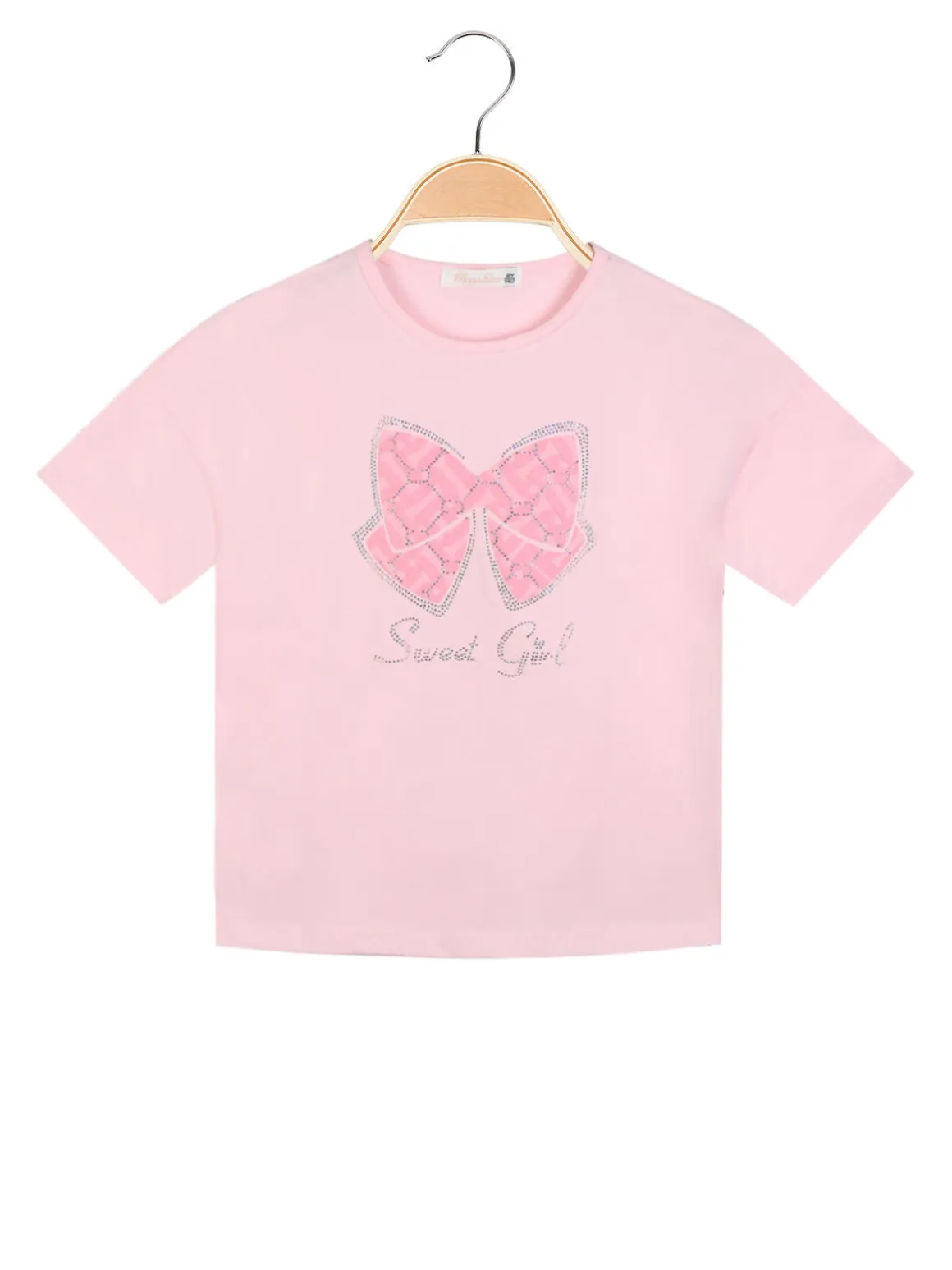 Mono Star T-shirt manica corta da bambina con strass