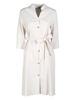 Monte Cervino Abito a camicia da donna in misto lino con maniche a 3/4