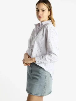 Monte Cervino Camicia donna a maniche lunghe con strass colorati