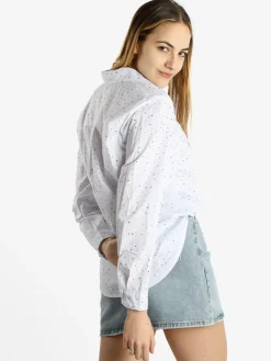 Monte Cervino Camicia donna a maniche lunghe con strass colorati