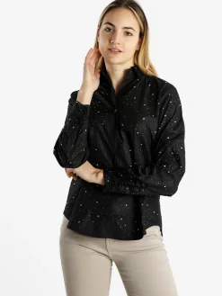 Monte Cervino Camicia donna a maniche lunghe con strass colorati