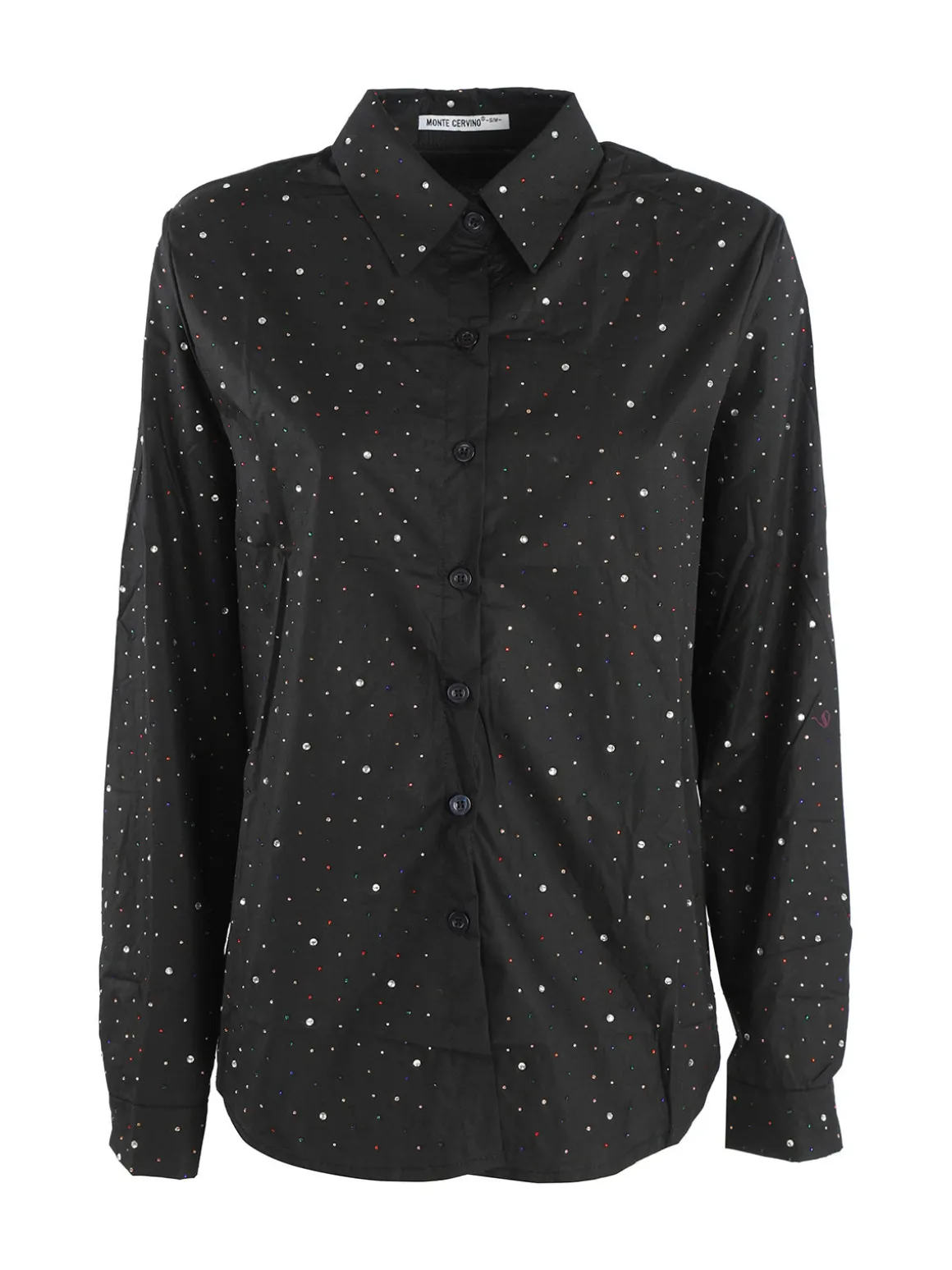 Monte Cervino Camicia donna a maniche lunghe con strass colorati