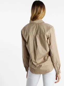 Monte Cervino Camicia donna a maniche lunghe con strass colorati
