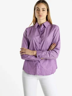 Monte Cervino Camicia donna a maniche lunghe con strass colorati