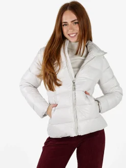Monte Cervino Giubbotto donna con cappuccio e zip - perla