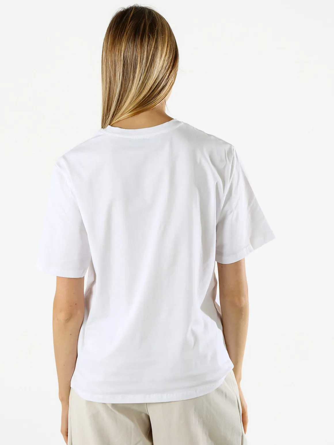 Monte Cervino T-shirt da donna in cotone con ricami - bianco