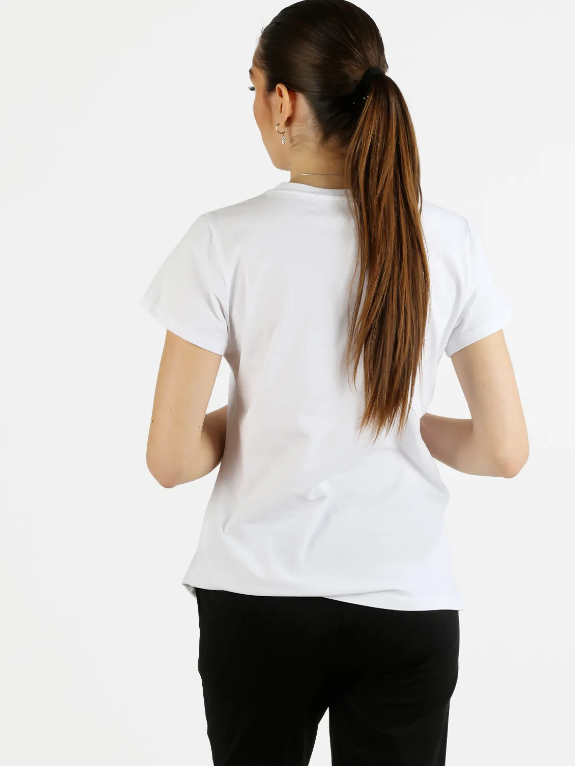 Monte Cervino T-shirt da donna decorata con perline e strass
