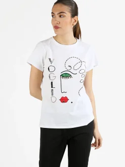 Monte Cervino T-shirt da donna decorata con perline e strass