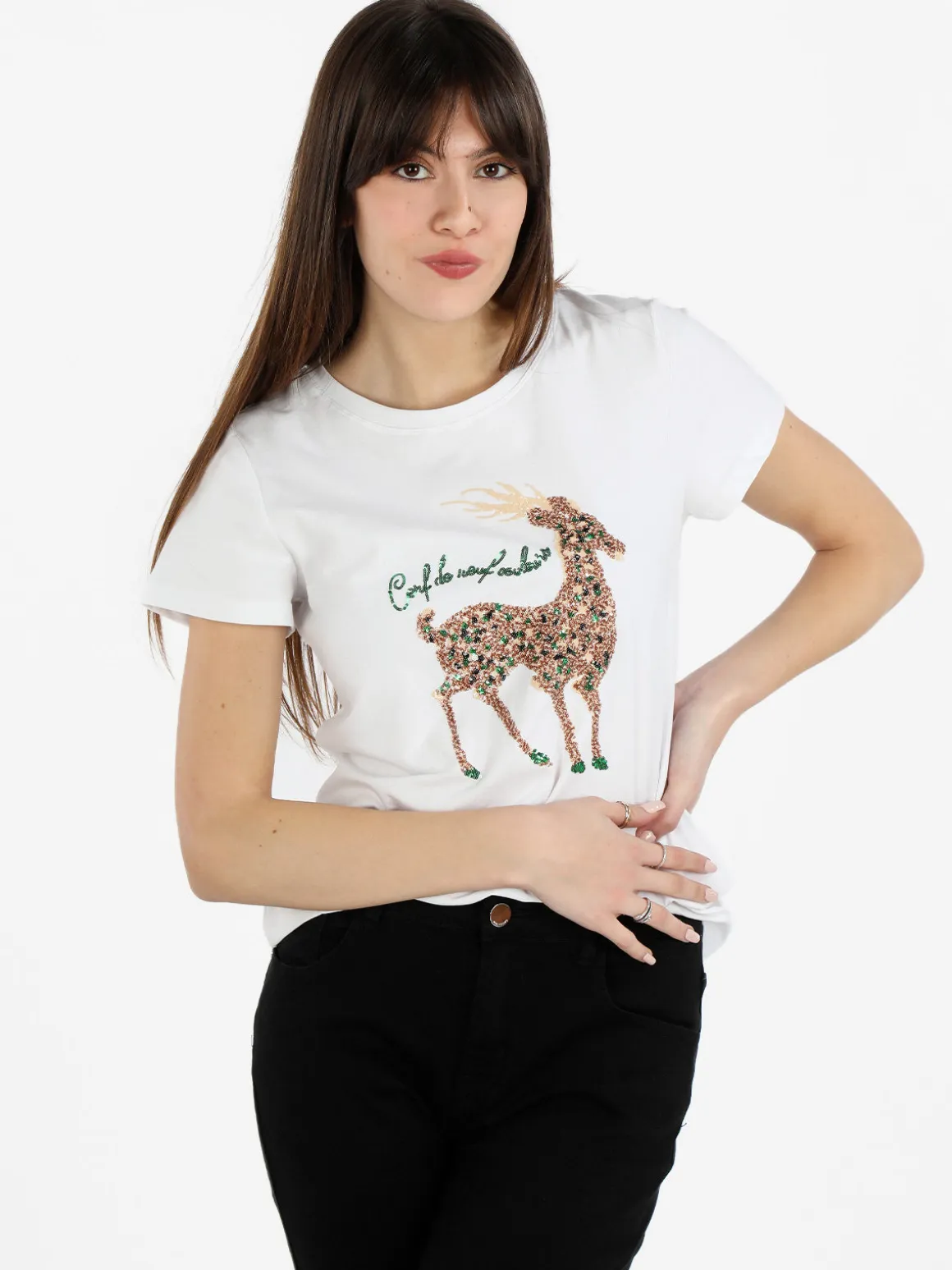 Monte Cervino T-shirt donna con paillettes