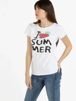 Monte Cervino T-shirt donna con stampa e strass