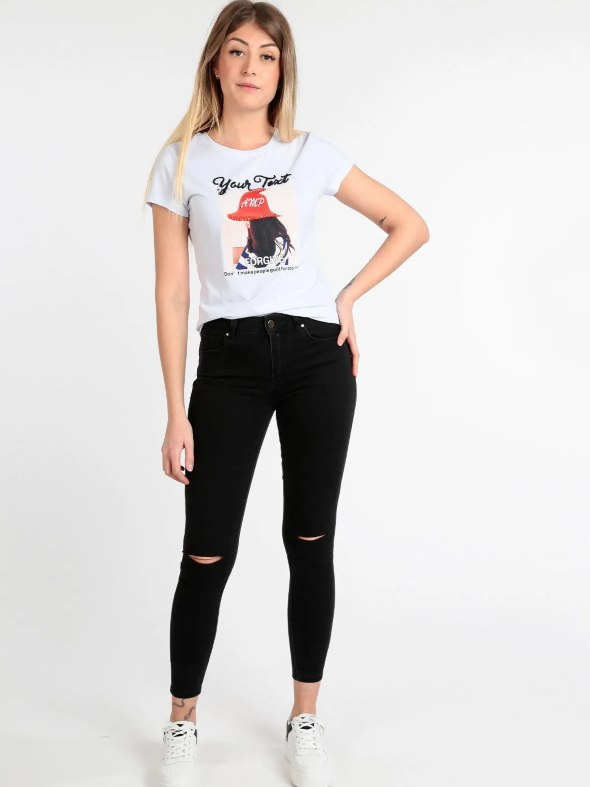 Monte Cervino T-shirt donna con disegno e perline