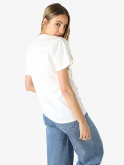 Monte Cervino T-shirt donna in cotone con stampa colorate - blu
