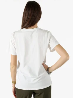 Monte Cervino T-shirt donna in cotone con stampa e strass - giallo