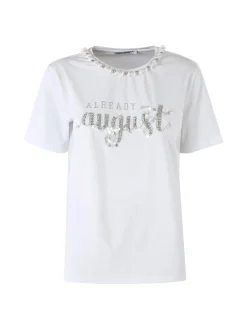 Monte Cervino T-shirt donna in cotone con stampa - giallo