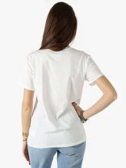 Monte Cervino T-shirt donna in cotone con stampa - blu