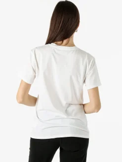 Monte Cervino T-shirt donna in cotone con stampa e strass - rosa
